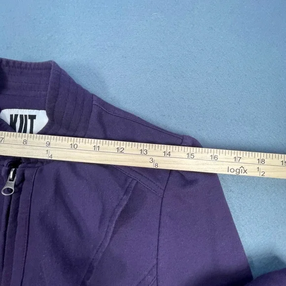 Kut from the Kloth Purple Ruffle Front Zip Jacket Women Small K32097 - Picture 9 of 10
